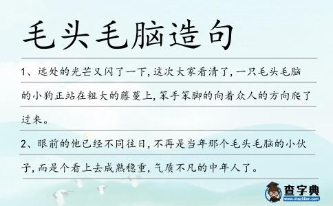 毛頭毛腦造句