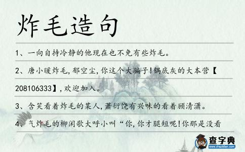 炸毛造句