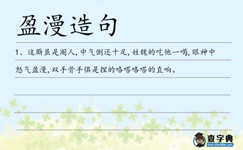 盈漫造句