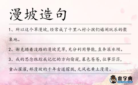 漫坡造句