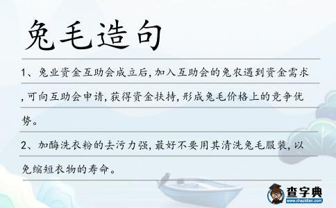 兔毛造句