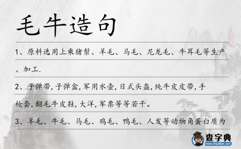 毛牛造句