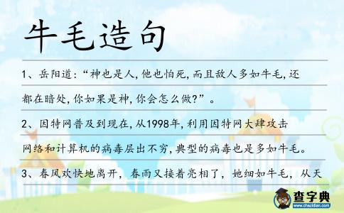 牛毛造句
