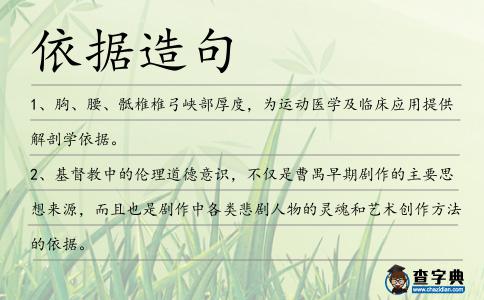 依據(jù)造句