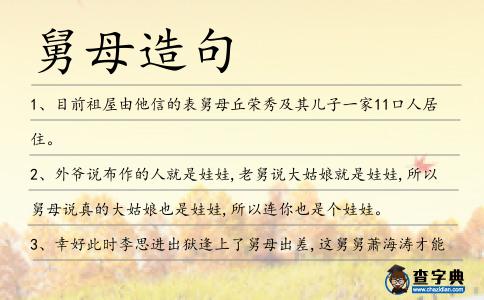 舅母造句