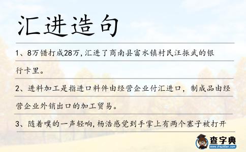 匯進造句