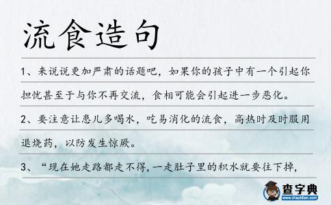 流食造句