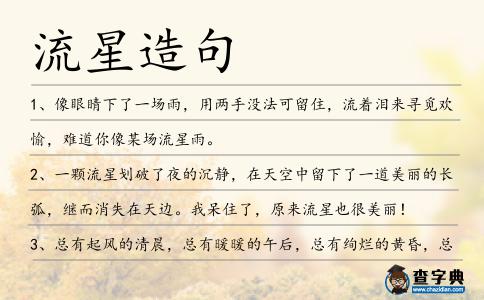 流星造句