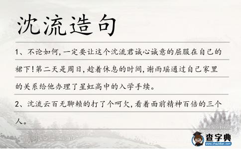 沈流造句