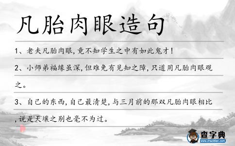 凡胎肉眼造句