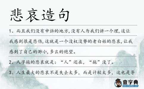 悲哀造句