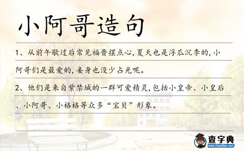 小阿哥造句