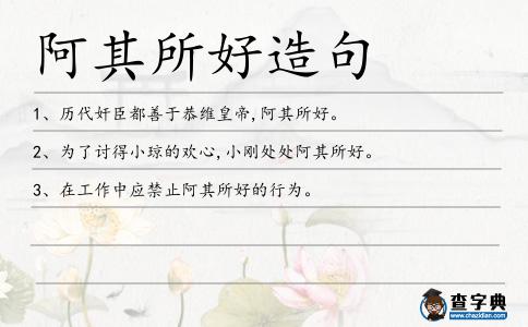阿其所好造句