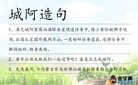城阿造句