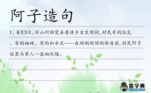 阿子造句