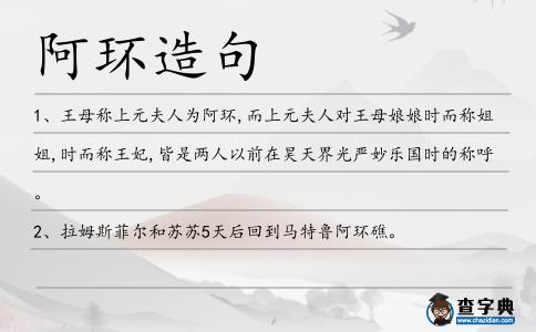 阿環造句