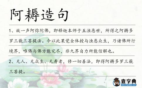 阿耨造句