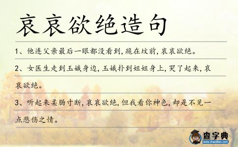 哀哀欲絕造句