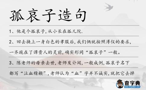 孤哀子造句