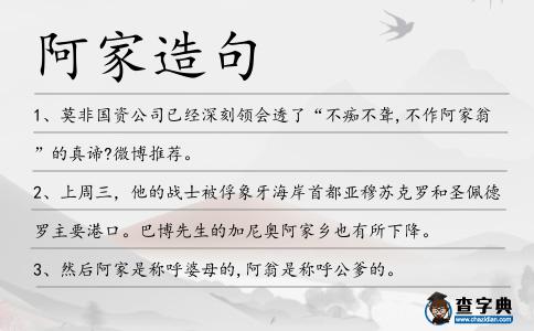 阿家造句