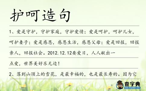 護呵造句