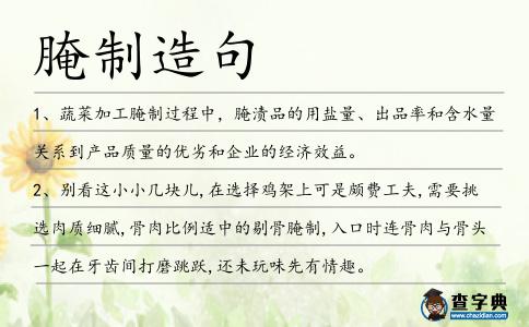腌制造句