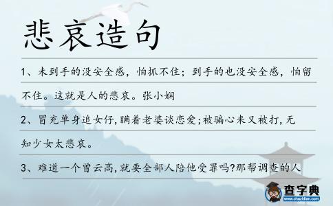 悲哀造句