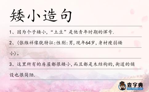 矮小造句
