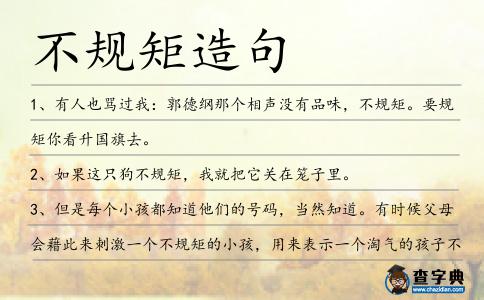 不規矩造句