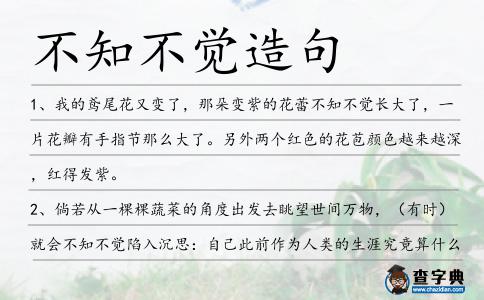 不知不覺(jué)造句