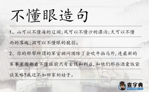 不懂眼造句