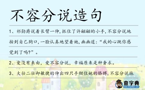 不容分說造句