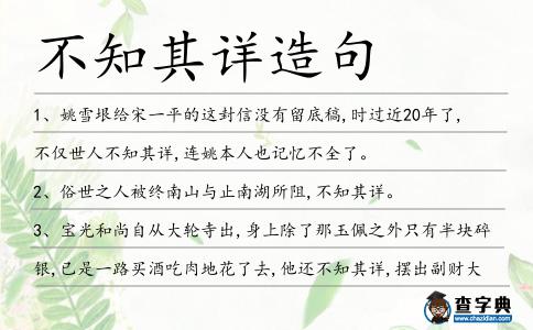 不知其詳造句