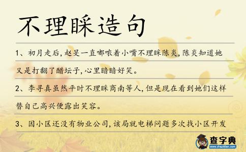 不理睬造句