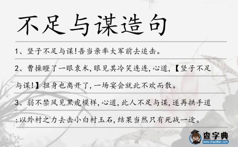不足與謀造句