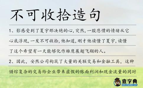 不可收拾造句