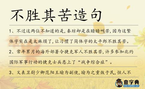 不勝其苦造句