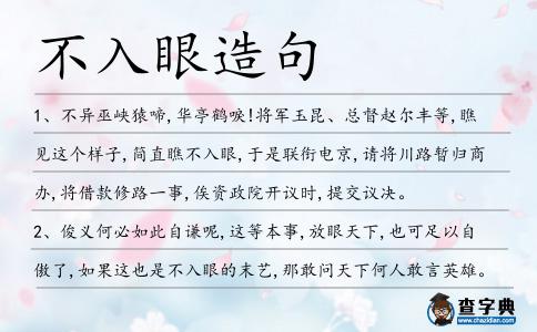 不入眼造句