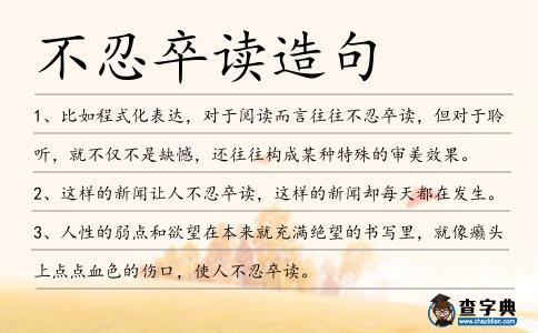 不忍卒讀造句