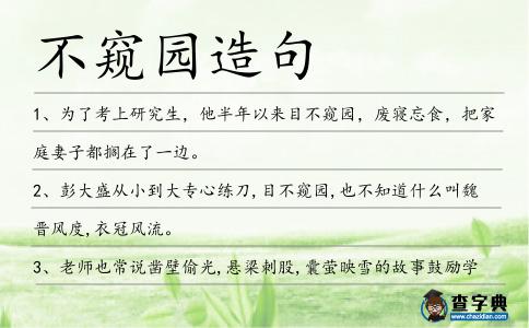 不窺園造句