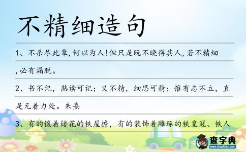 不精細(xì)造句