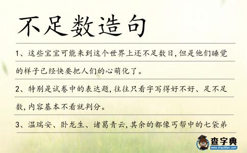 不足數造句