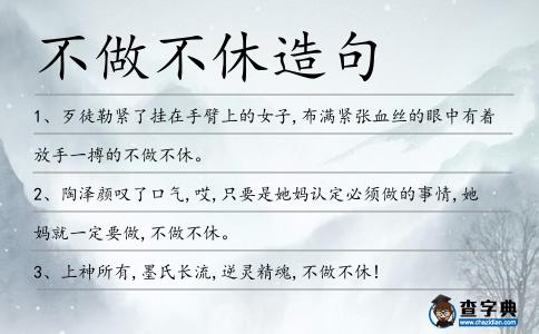 不做不休造句