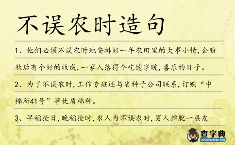 不誤農(nóng)時造句