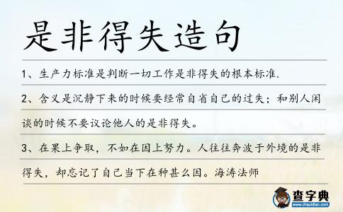 是非得失造句