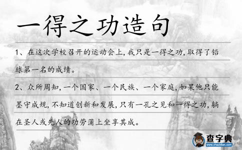 一得之功造句
