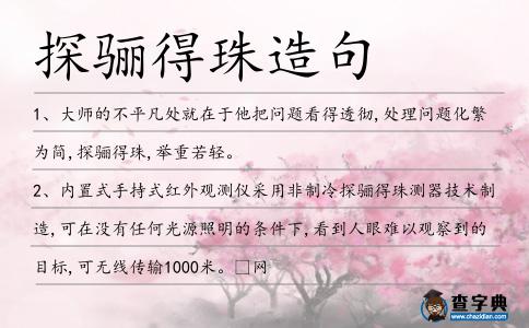探驪得珠造句