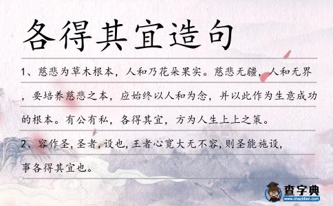 各得其宜造句