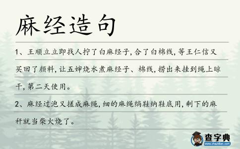 麻經(jīng)造句