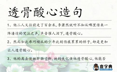 透骨酸心造句